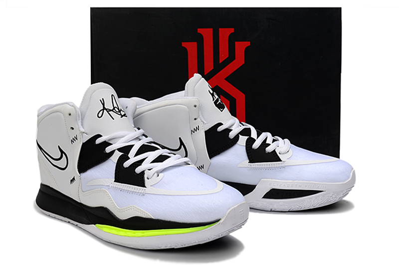 2021 Nike Kyrie 8 White Black Green Shoes - Click Image to Close